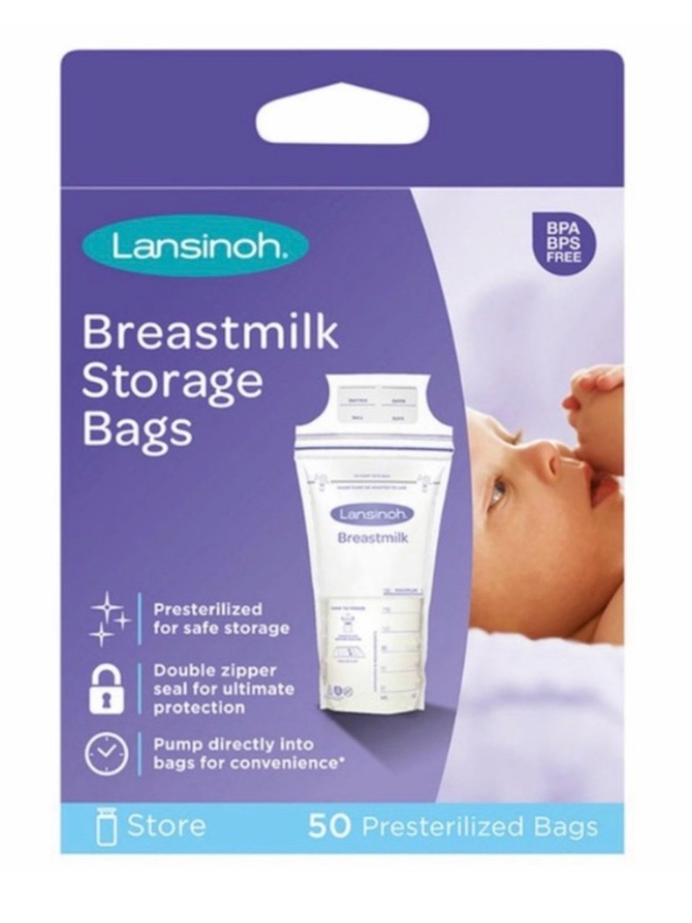 BUNDLE 150 Lansinoh Breast Milk Storage Bags 3 Boxes of 50 Count NWT